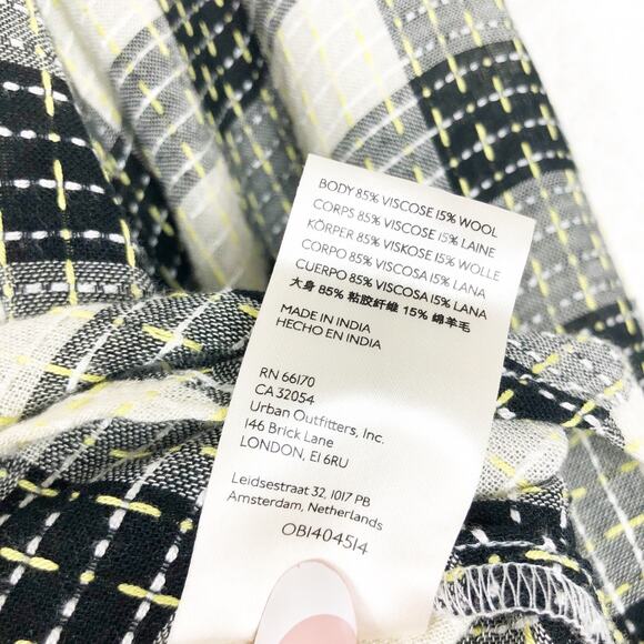 Anthropologie Pilcro Breezy Plaid Buttondown Top XS Check Textured Long Sleeve - Picture 6 of 13